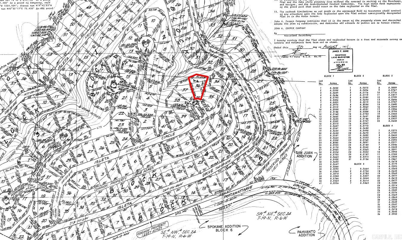 Photo 2 - Vacant Land for sale – Lot 36  Aleene   Cherokee Village, AR