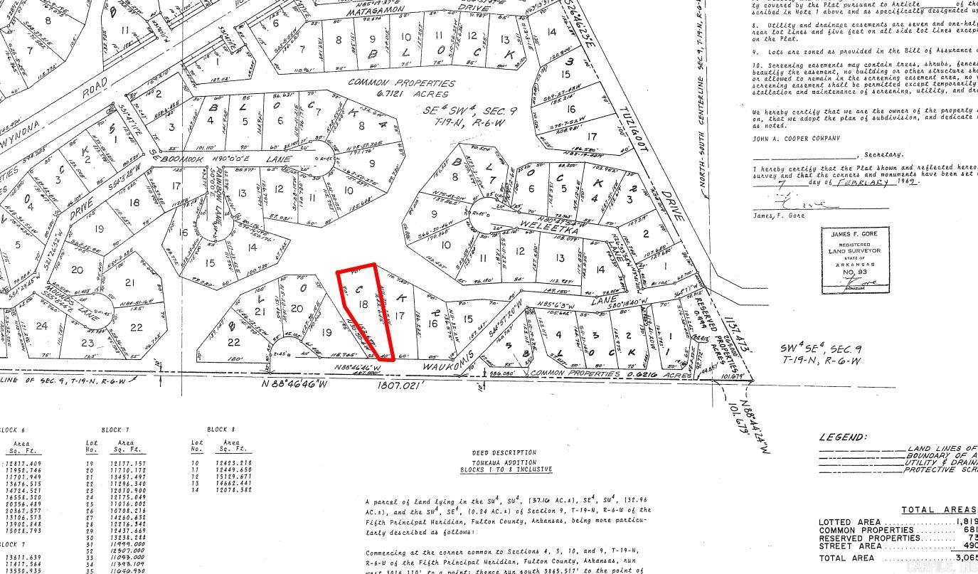 Photo 2 - Vacant Land for sale – Lot 18  Waukomi   Cherokee Village, AR